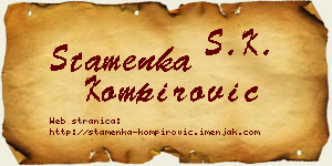 Stamenka Kompirović vizit kartica
